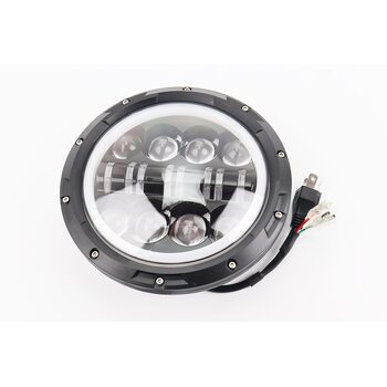 Фары круглой передняя часть с ободком "ангельский глаз" универсальная 16-LED, d-180mm, МОТО TUNING